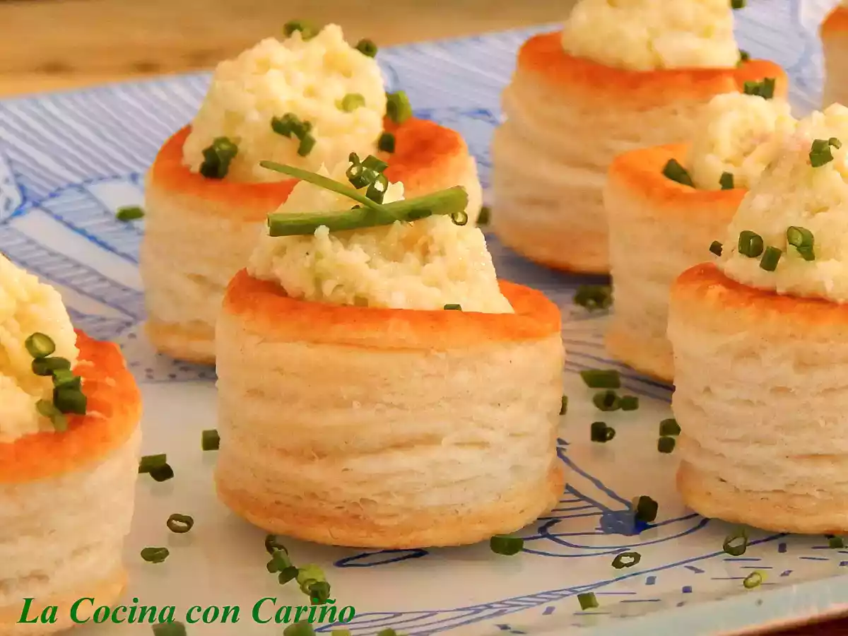 Mousse de puerro en volován