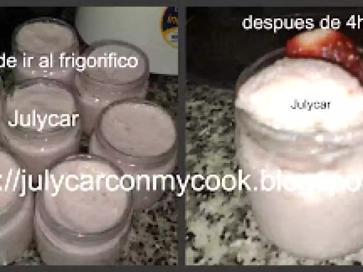 Mousse ligera de fresas y queso