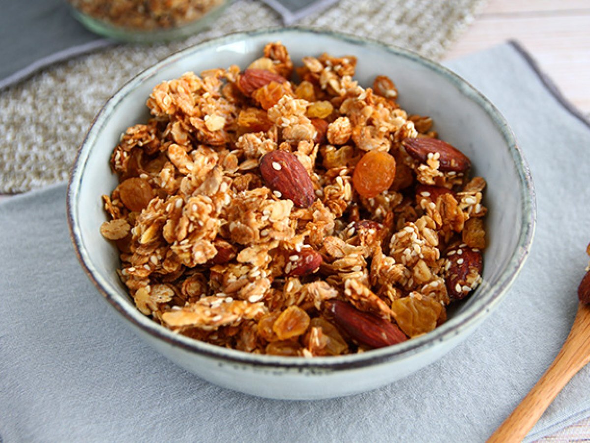 Muesli casero con avena y frutos secos Receta Petitchef