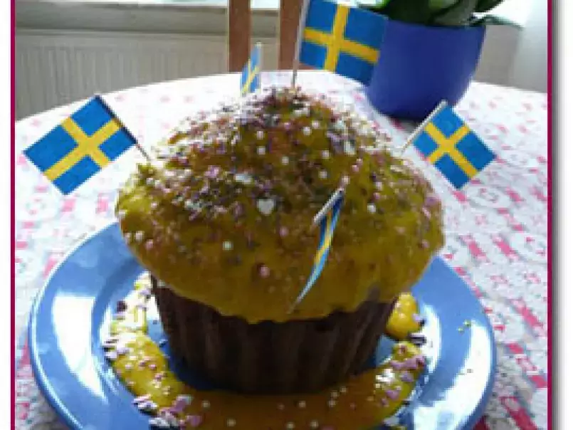 Muffin sueco de remolacha y azafrán “gigante”, foto 1