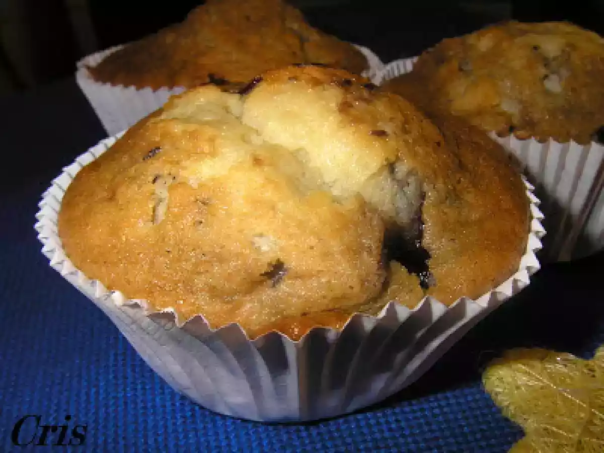 Muffins con mermelada de arándanos.