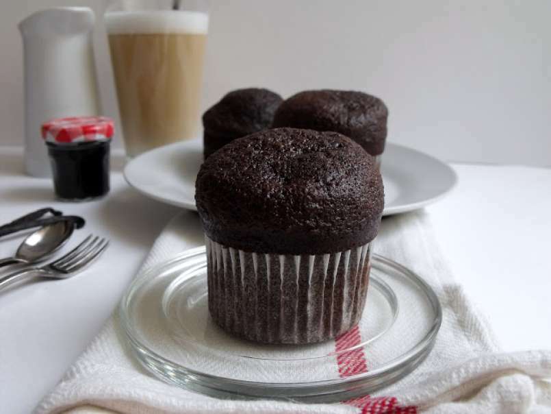 Muffins de chocolate puro caseras, foto 1