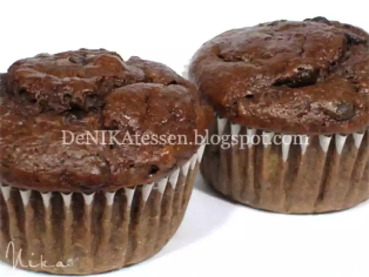 Muffins de chocolate y plátano