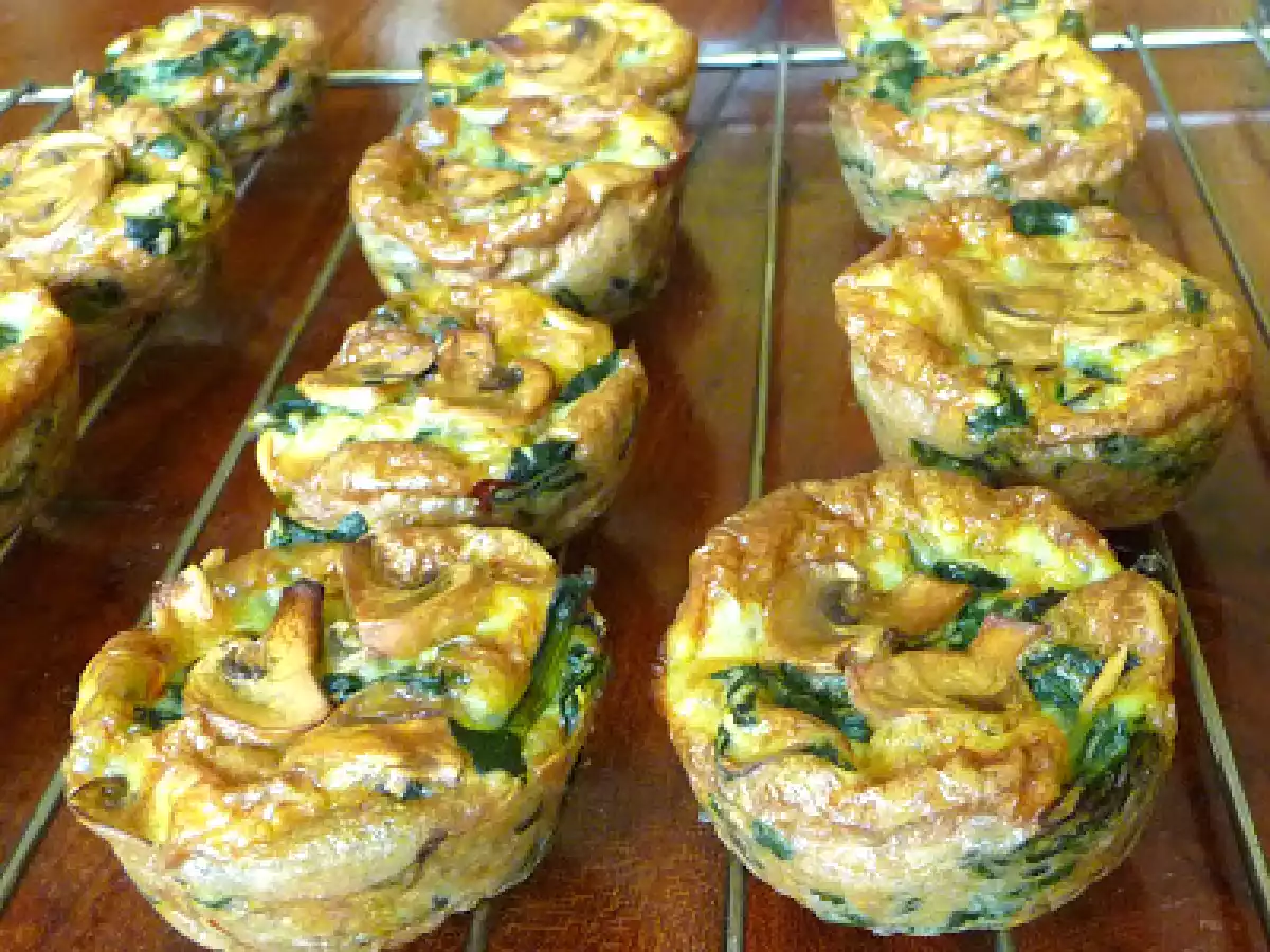 Muffins de espinacas y champiñones