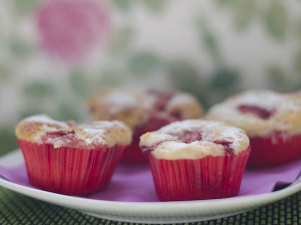 Muffins de fresas y yogur