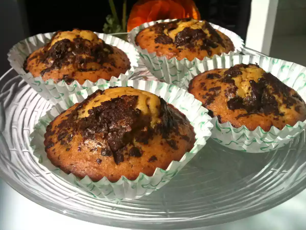 Muffins de kiwi con trocitos de chocolate
