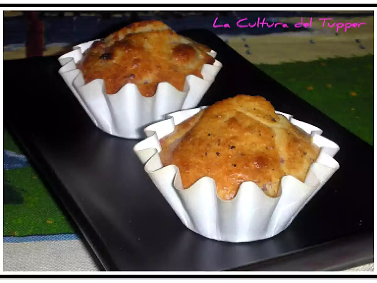Muffins de longaniza con trompetas de la muerte
