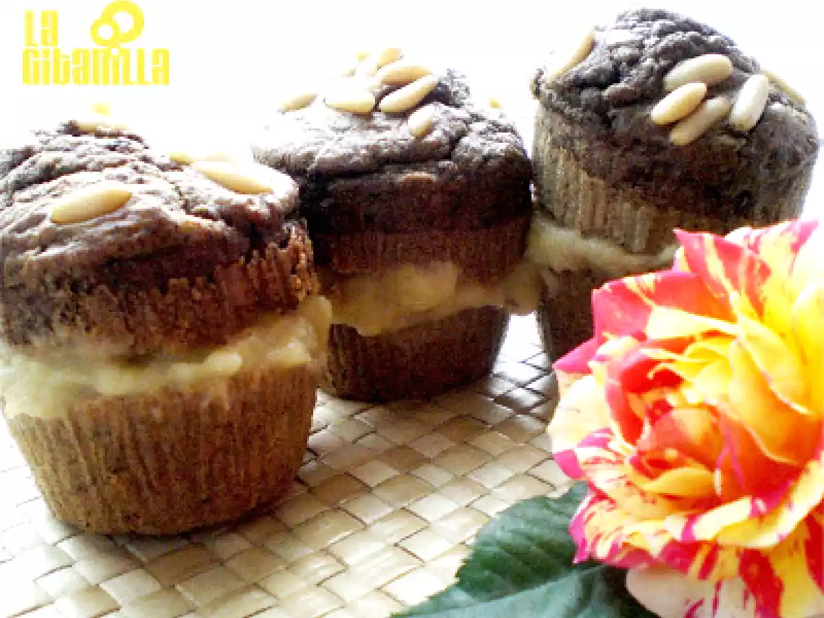 Muffins de morcilla con compota de manzana