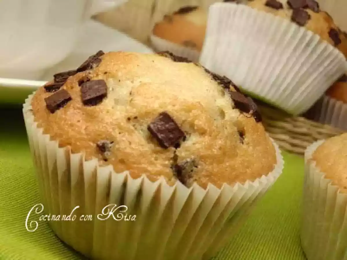 Muffins de pepitas de chocolate del lidl( batidora y horno tradicional) - foto 2