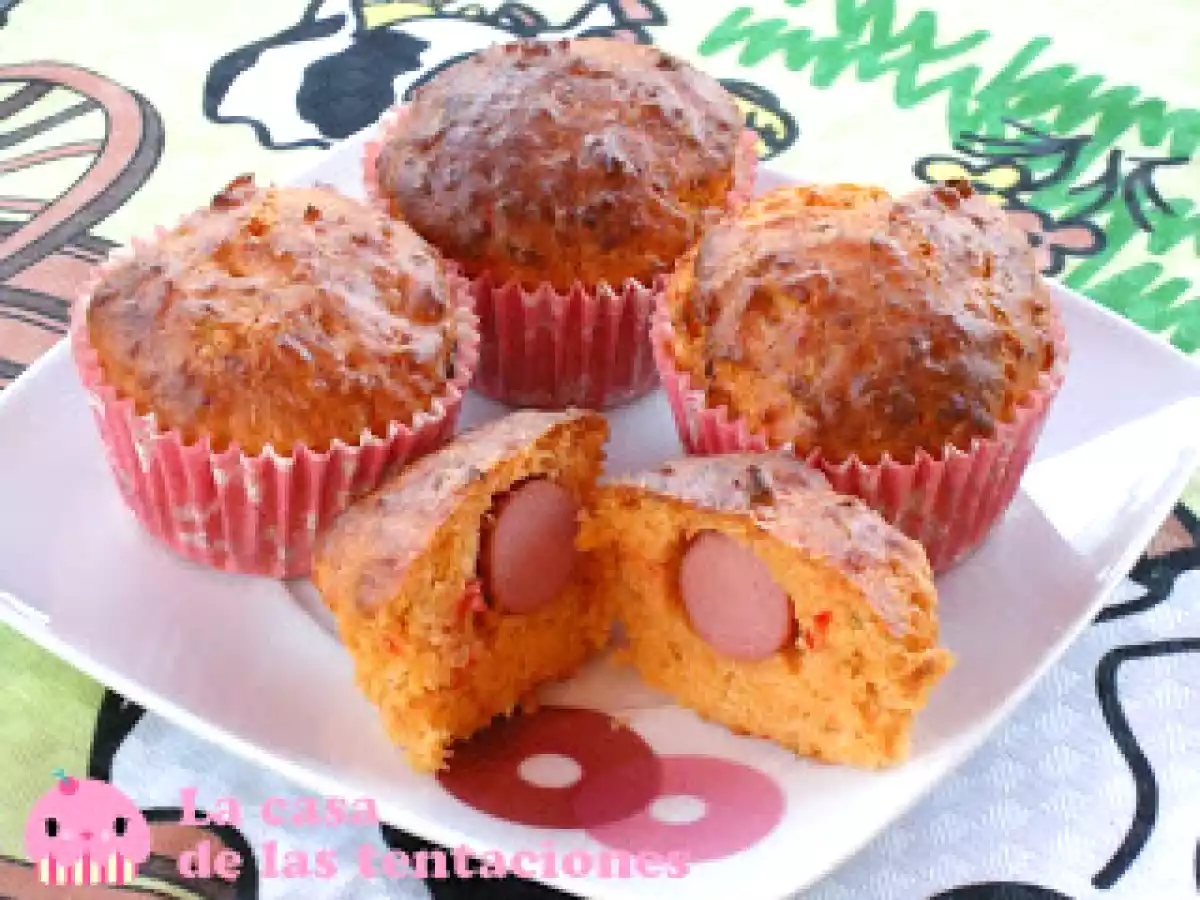 Muffins de salchicha y queso
