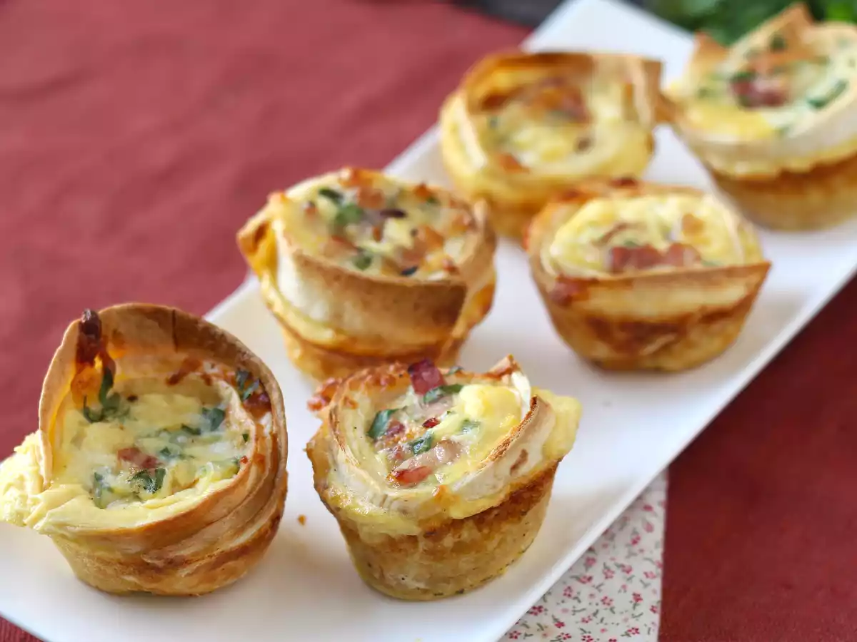 Muffins de tortillas con bacon y mozzarella - foto 2