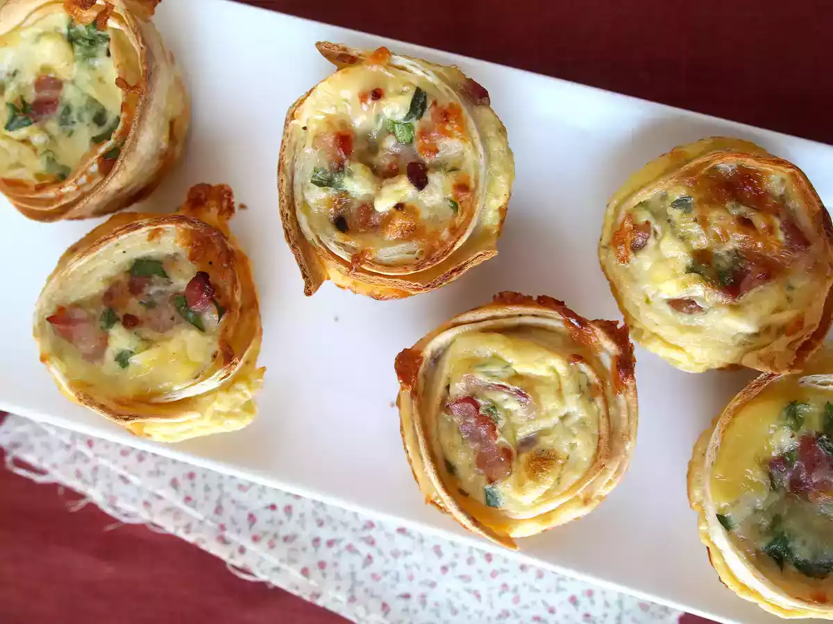 Muffins de tortillas con bacon y mozzarella - foto 4
