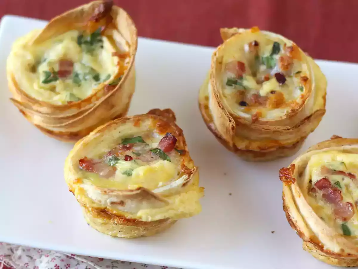 Muffins de tortillas con bacon y mozzarella - foto 6