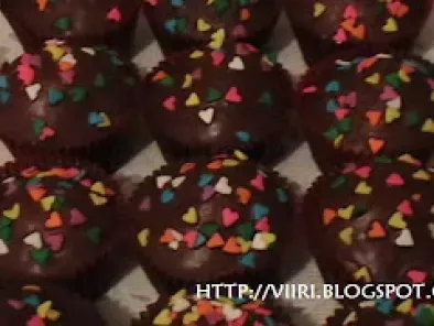 Muffins de vainilla cubiertos de chocolate..., foto 2