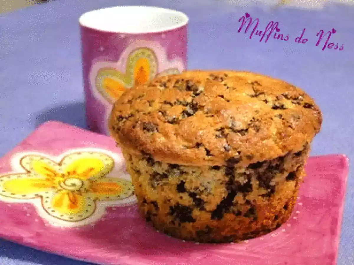 Muffins de yogurt griego con pepitas de chocolate