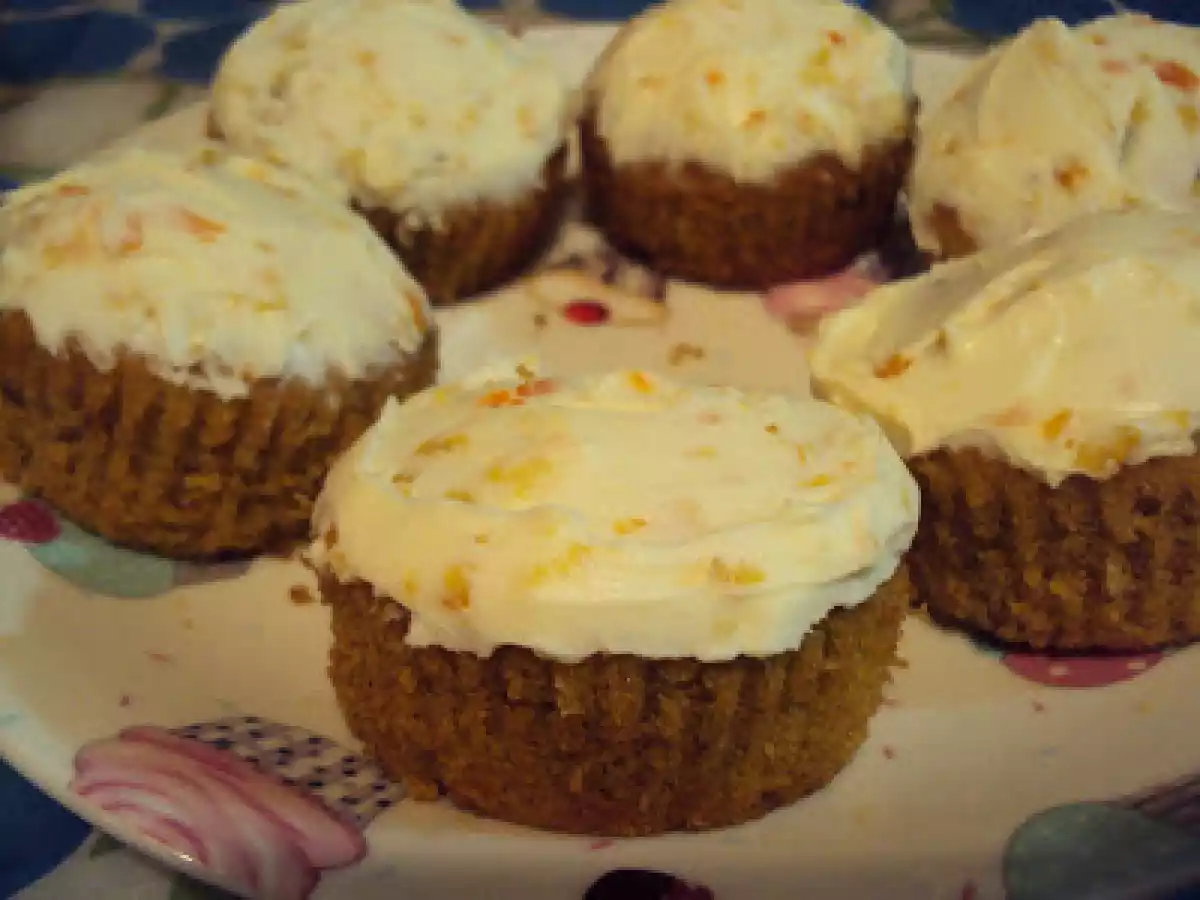 Muffins de Zanahoria y Naranja con cobertura de mascarpone