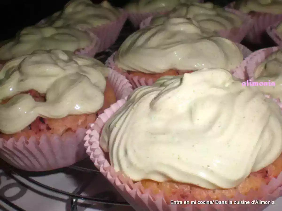 Muffins remolacha-crema de queso - muffins betteraves rouges- crème au fromage - foto 3