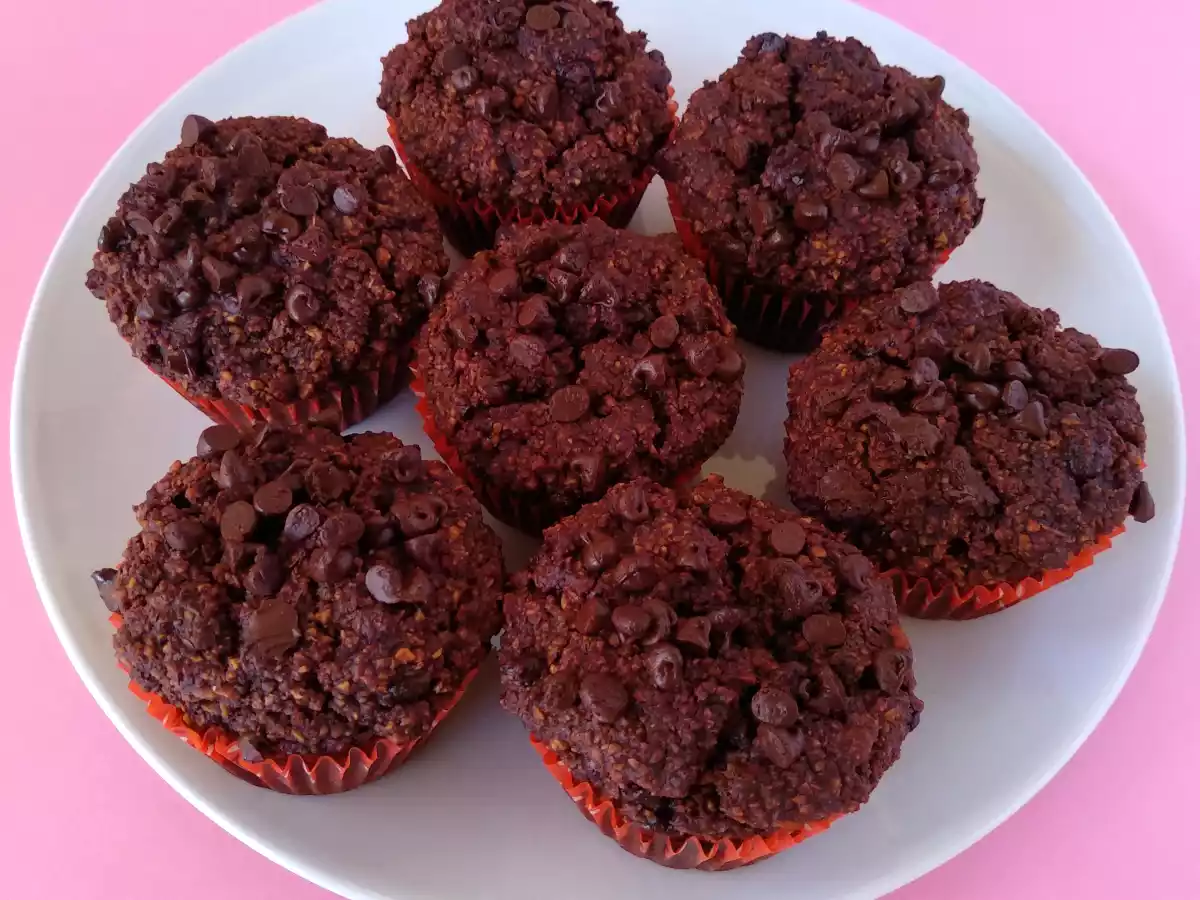 Muffins veganos de chocolate y avellanas