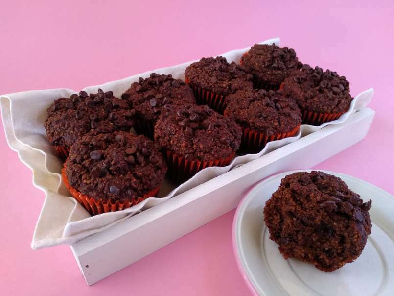 Muffins veganos de chocolate y avellanas, foto 5