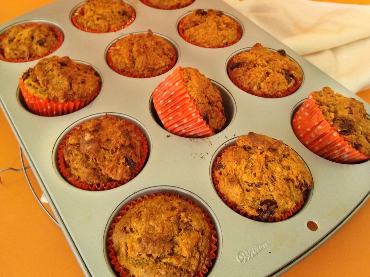 Muffins veganos de plátano y zanahorias Receta Petitchef