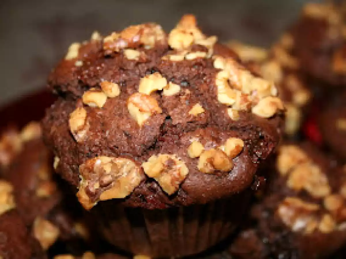Mufins de turrón de chocolate con coñac