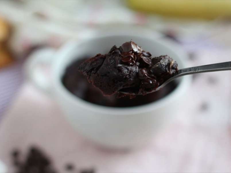 Mug cake chocolate y mantequilla de cacahuete al microondas en 1 min - foto 3