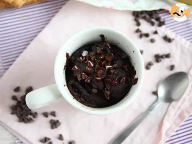 Mug cake chocolate y mantequilla de cacahuete al microondas en 1 min - foto 6