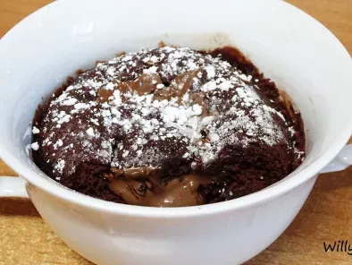 Mug cake en 1 minuto de chocolate y nutella