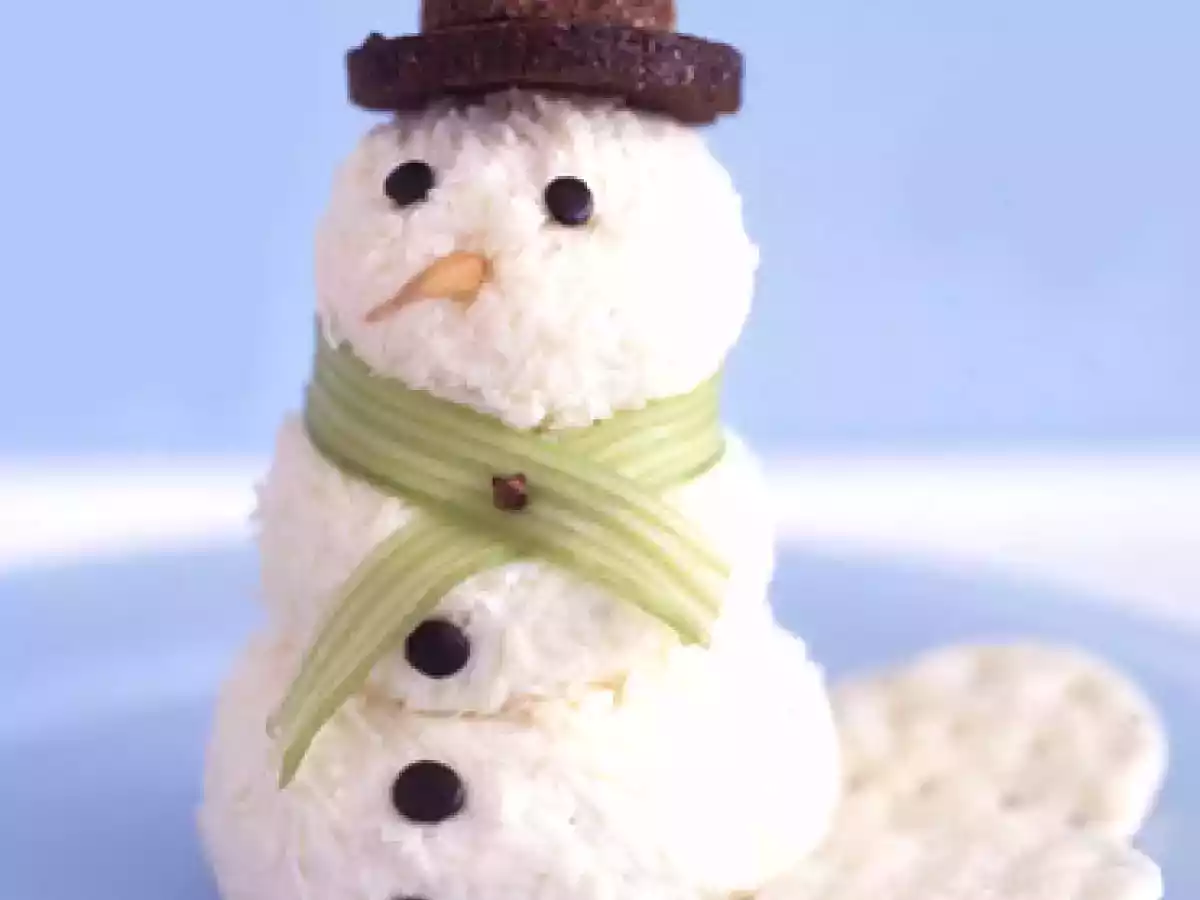 Muñeco de nieve de quesos