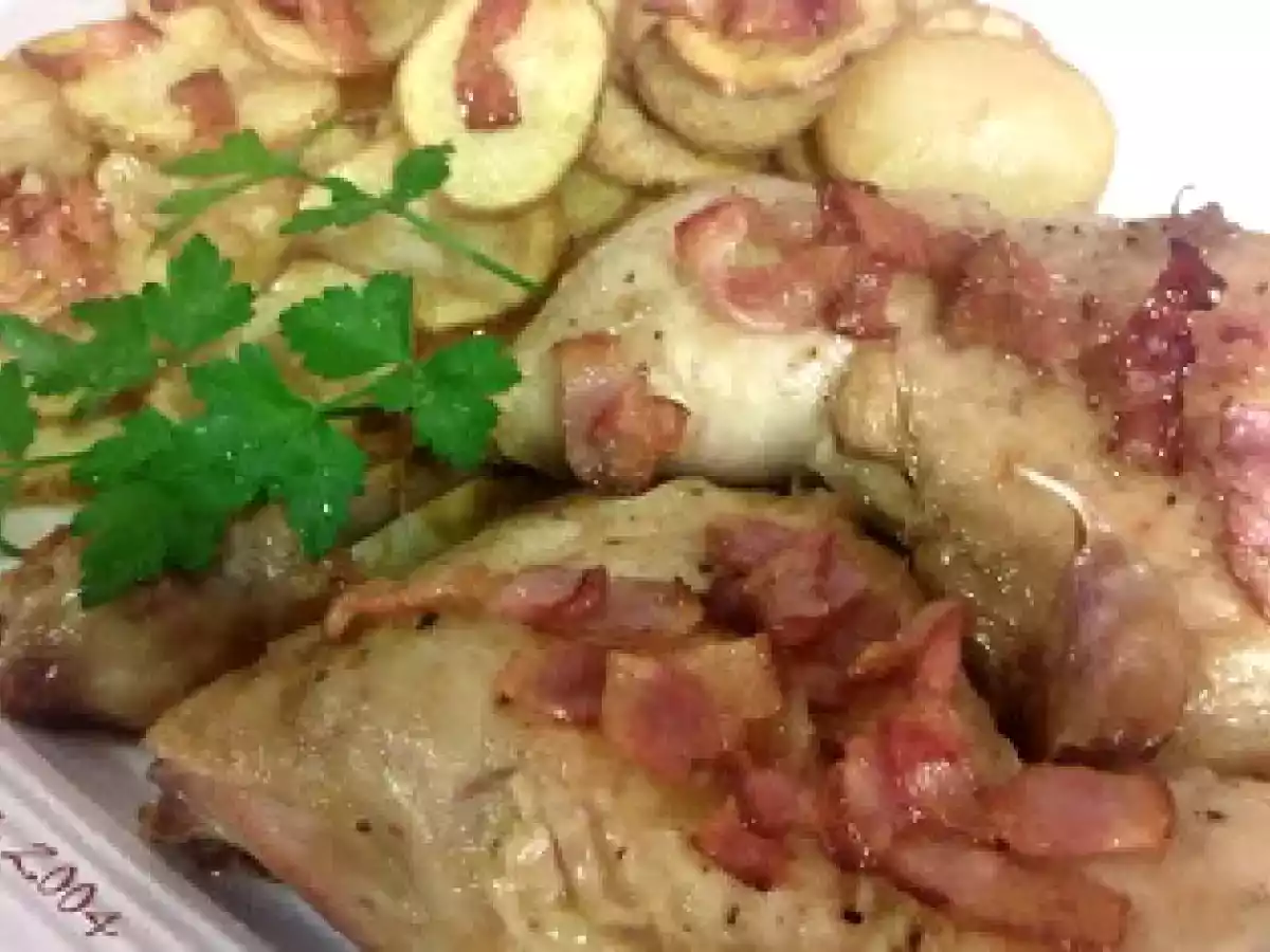 Muslos de pollo a la cerveza con crujiente de bacon - foto 2