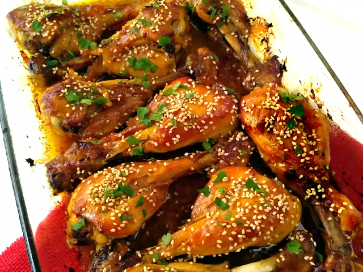 Muslos de pollo a la coreana {En horno}