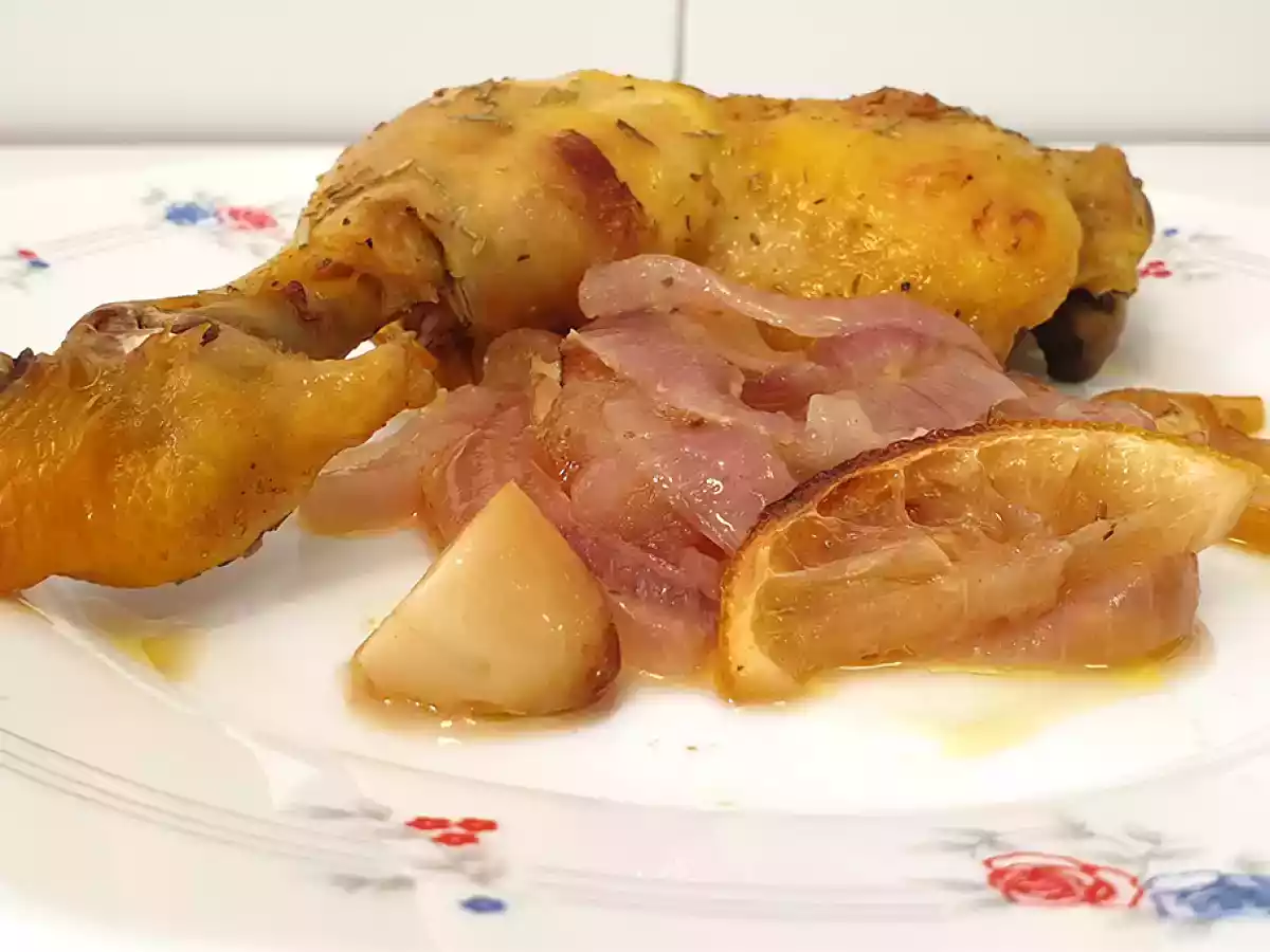 Muslos de pollo al limón al horno