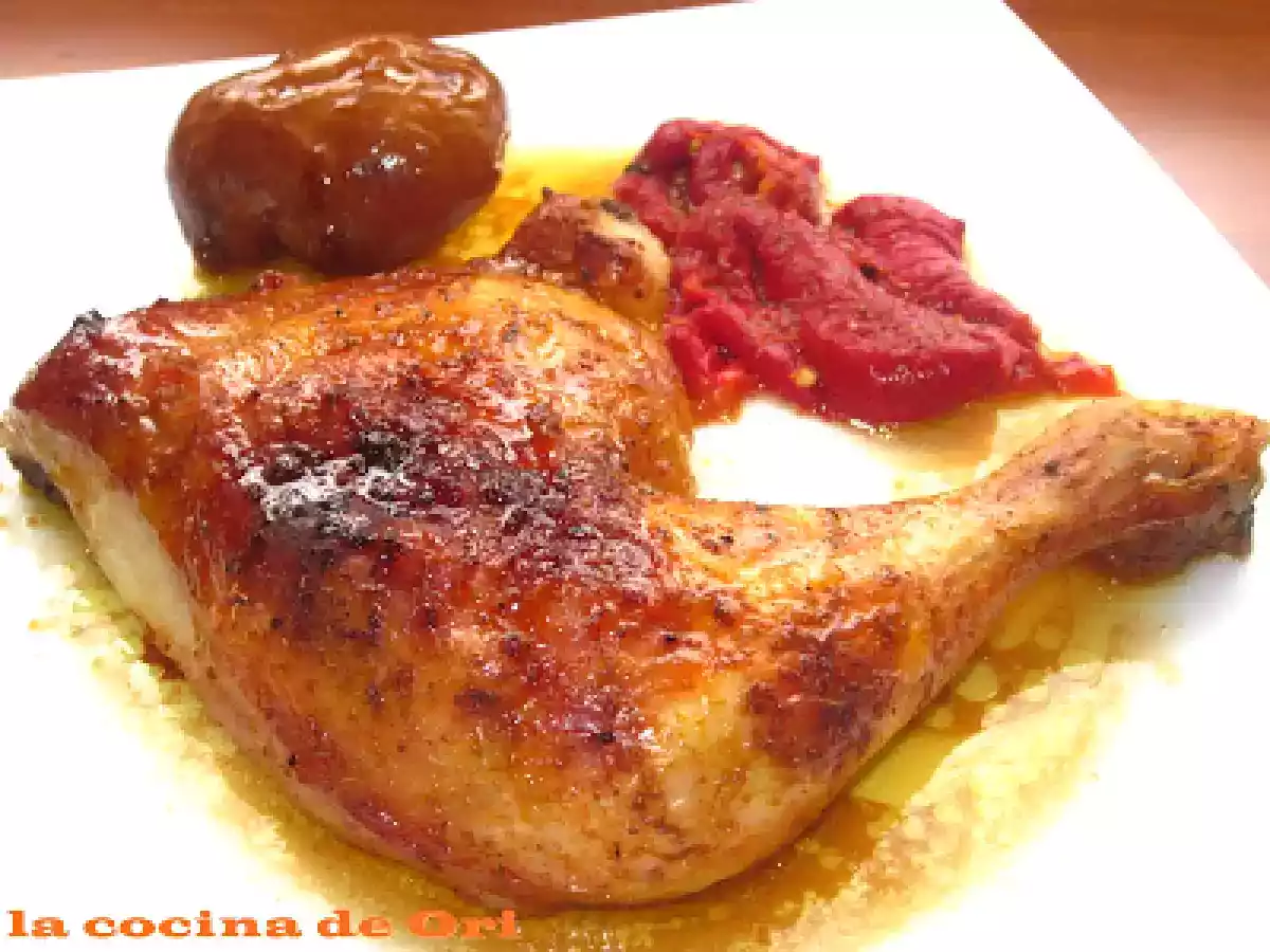 Muslos de pollo asados a la miel y salsa de soja