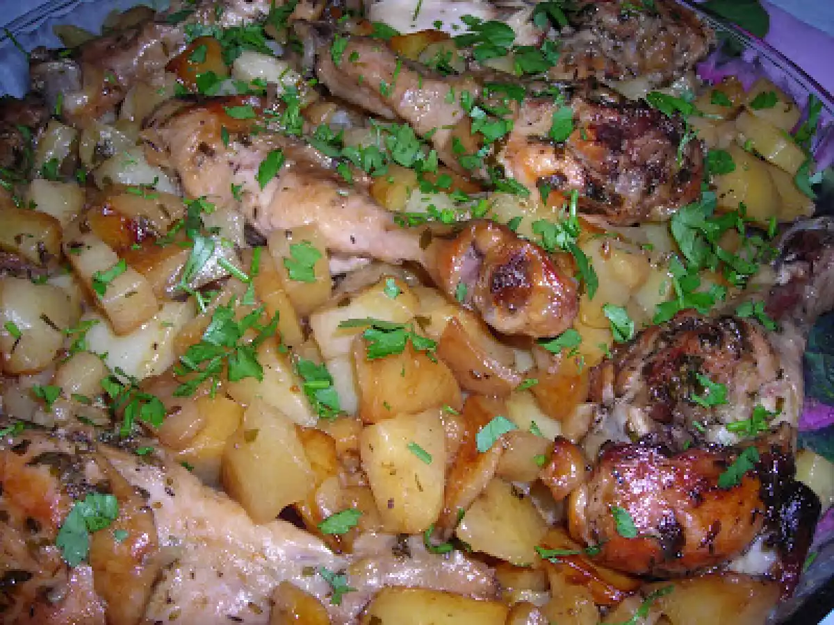 Muslos de pollo con papas, cocinado en bolsa - foto 6