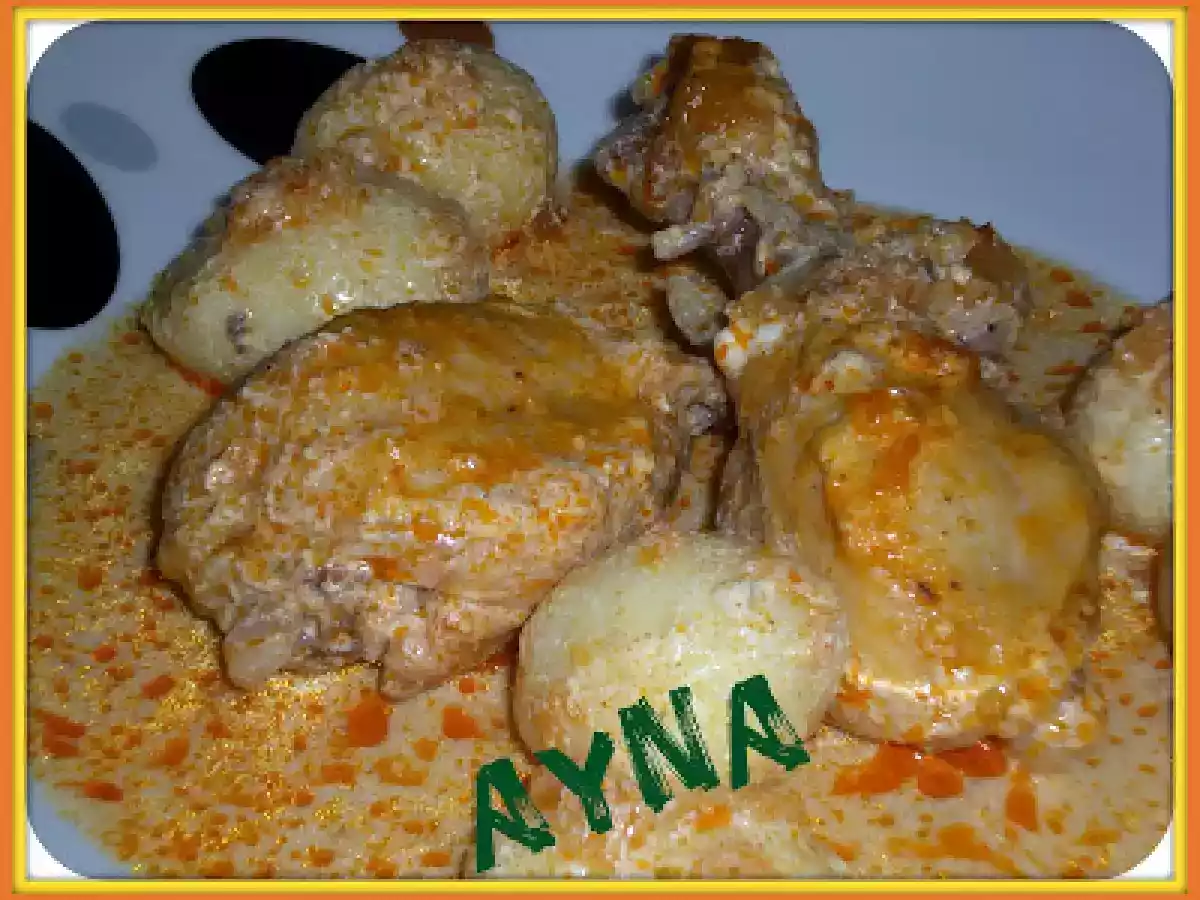 MUSLOS DE POLLO CON SALSA BLANCA ESPECIADA(FUSSIONCOOK)