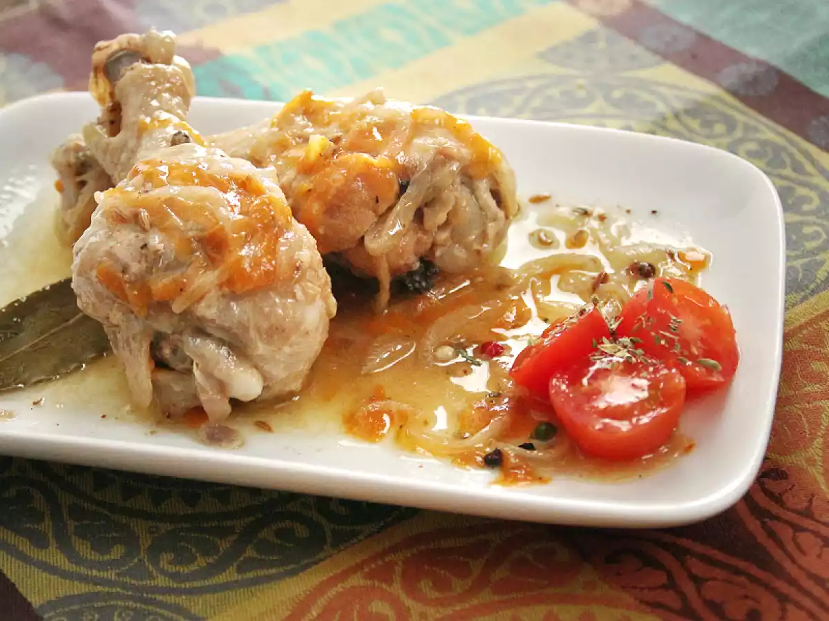 Muslos de pollo escabechados