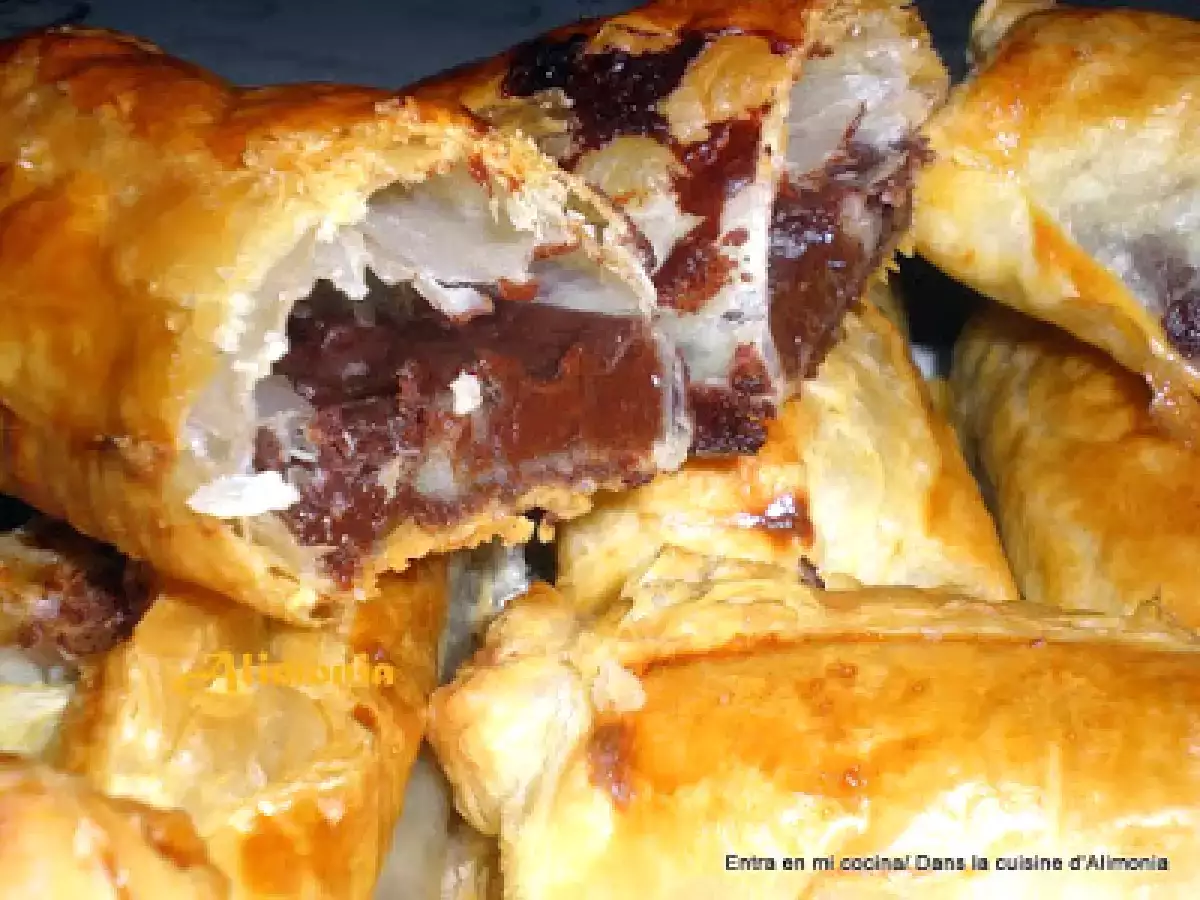 Napolitanas de ganache de chocolate negro / Petits pains a la ganache de chocolat noir - foto 2