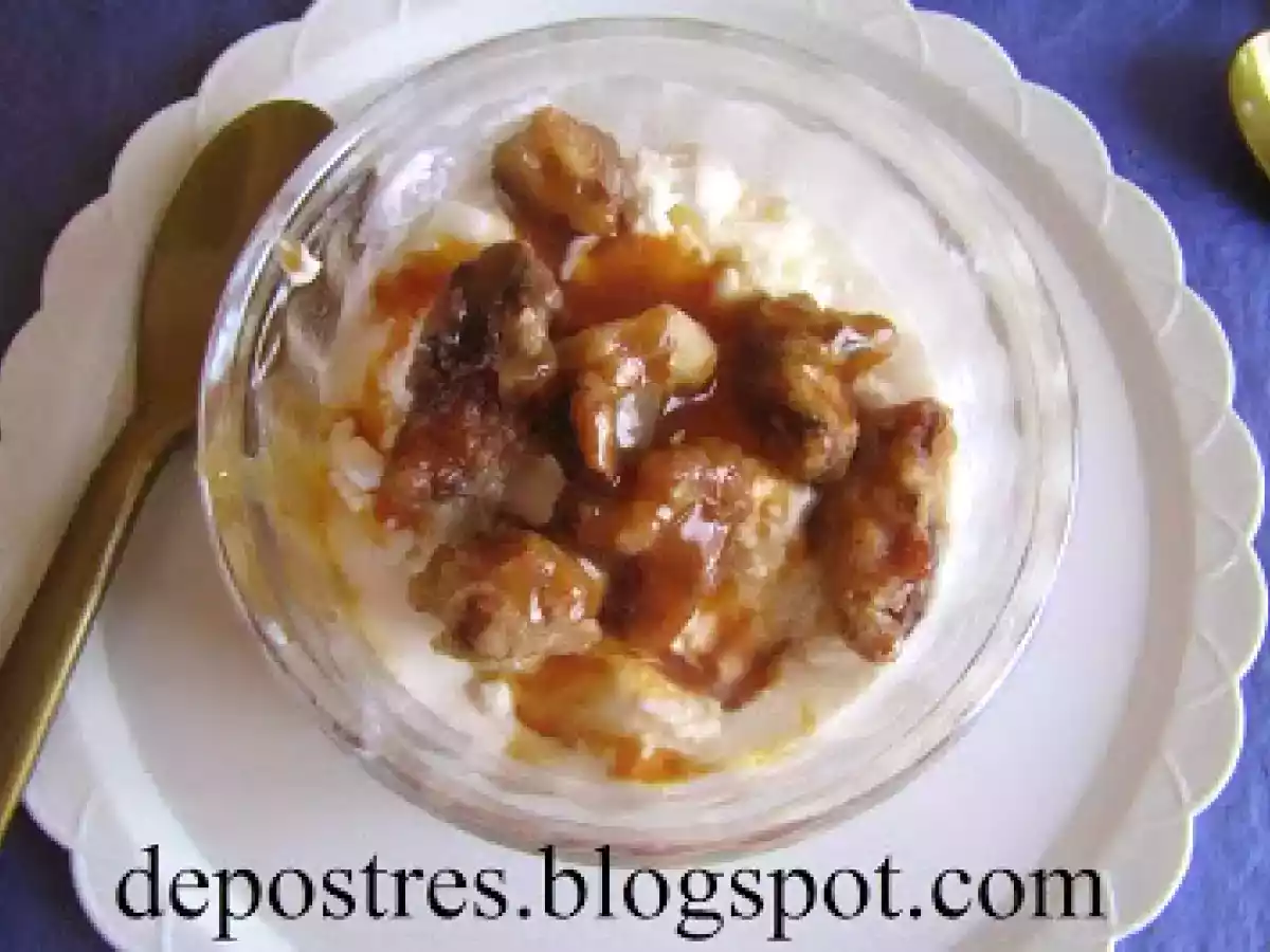 Nata con nueces caramelizadas