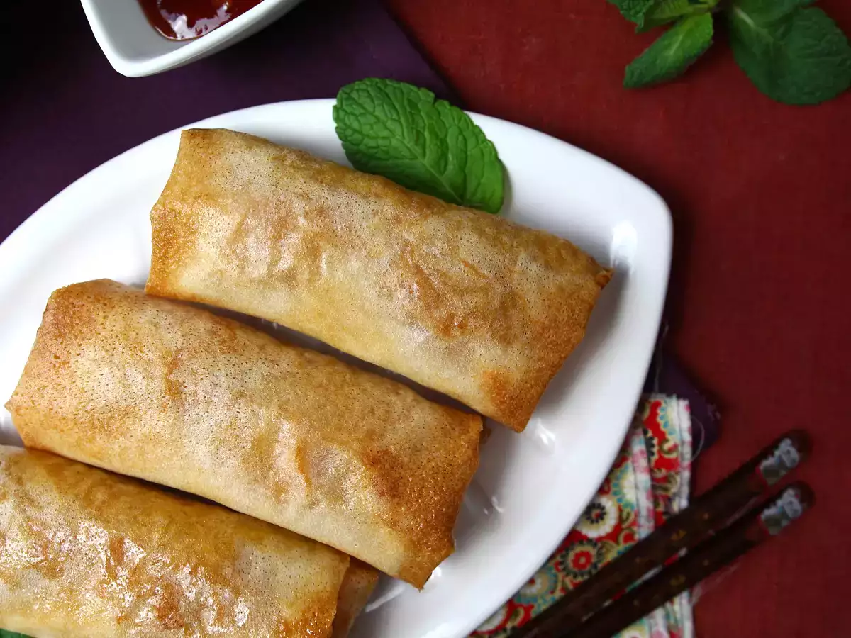 Nems de gambas (rollitos de primavera crujientes) en freidora de aire - foto 2