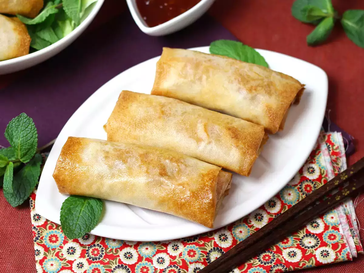 Nems de gambas (rollitos de primavera crujientes) en freidora de aire - foto 4