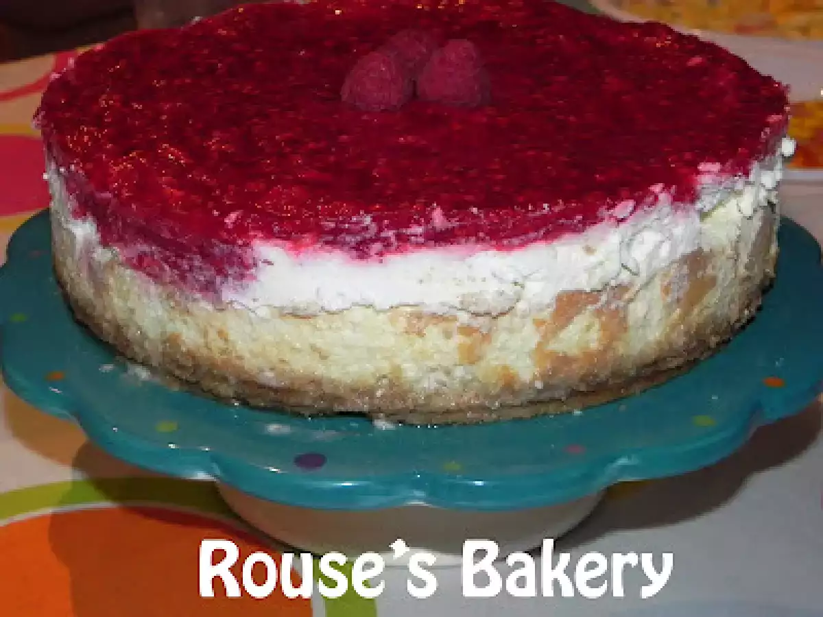 New York Cheesecake con cobertura de frambuesas