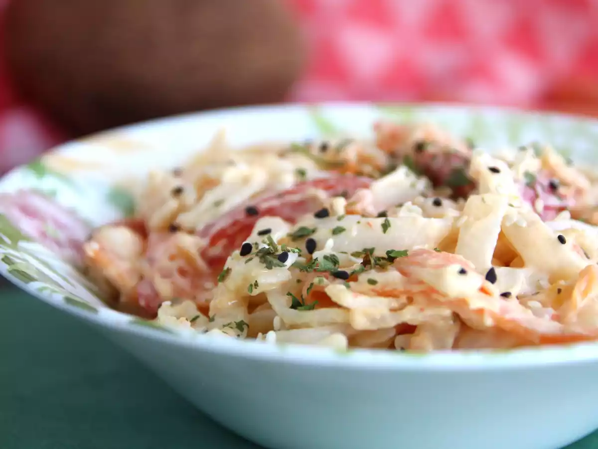 Noodles de arroz con verduras, gambas y leche de coco - foto 2