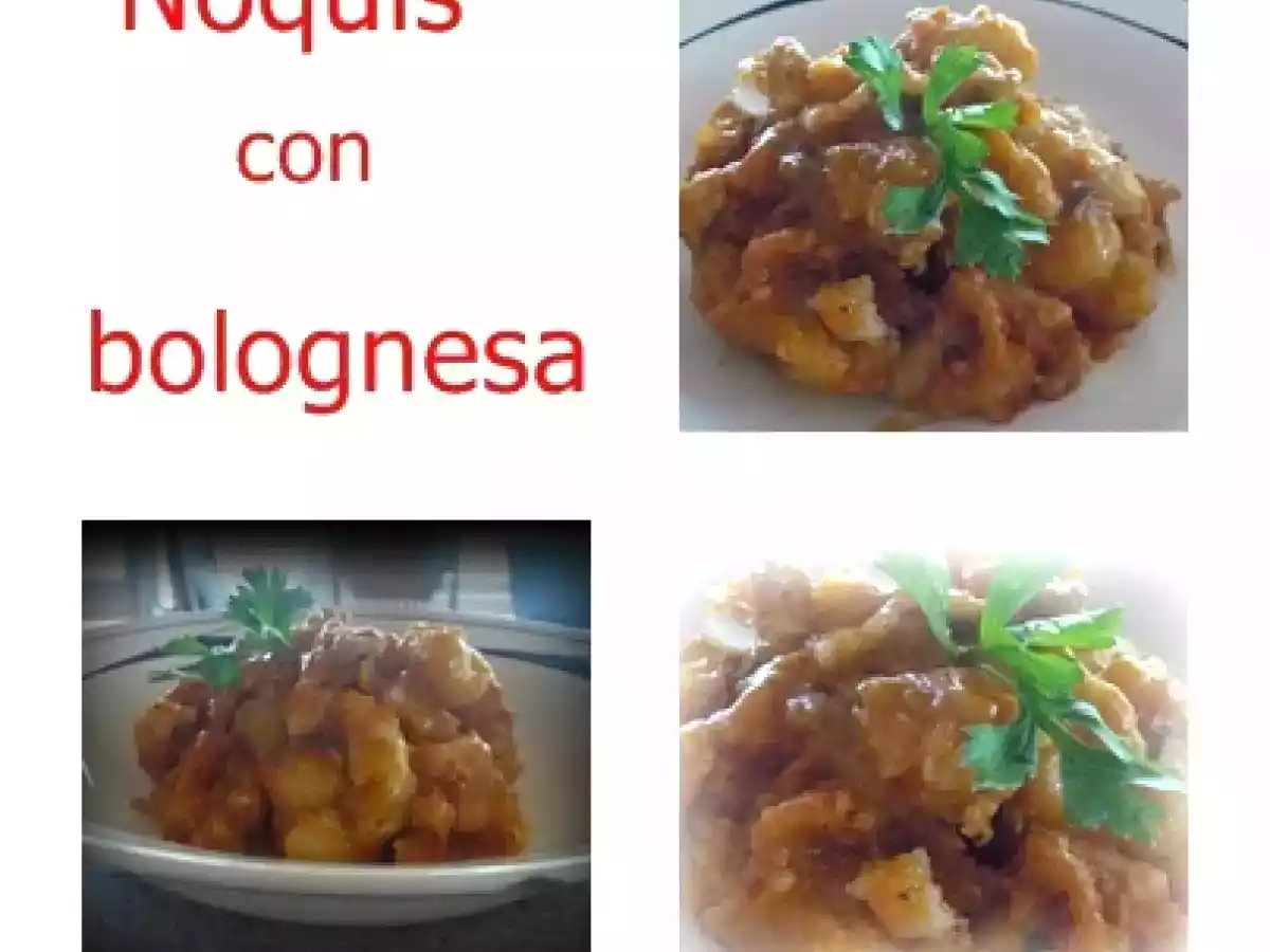 Ñoquis con bolognesa de pollo