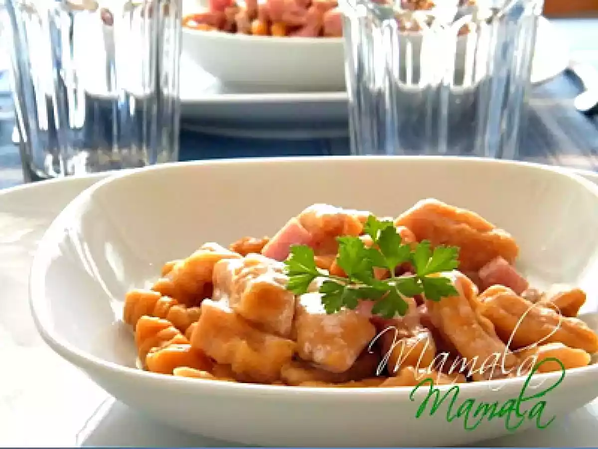 Ñoquis de calabaza y salsa carbonara - foto 2