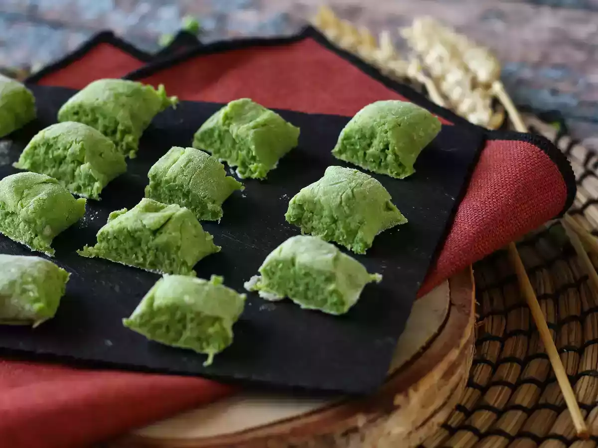 Ñoquis de guisantes caseros