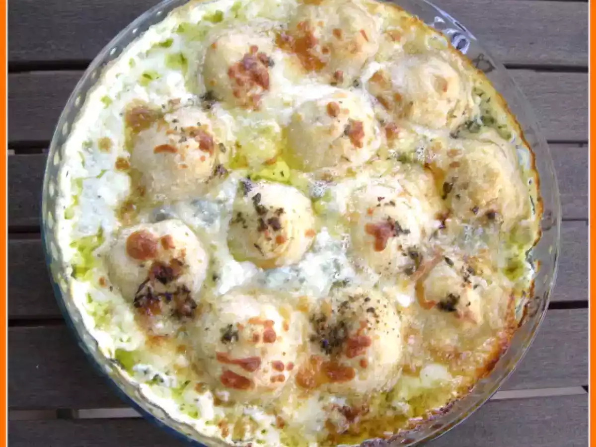 Ñoquis de mozzarella y gorgonzola