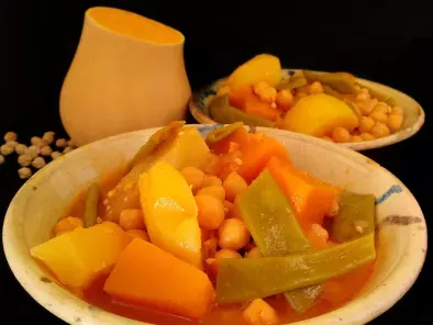 Olla gitana {Potaje tradicional murciano de legumbres y verduras}