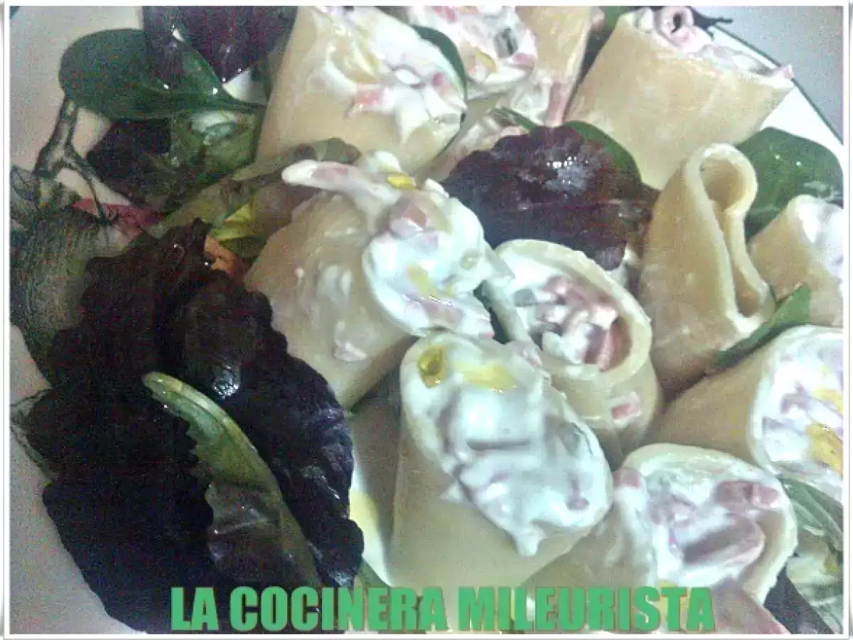 Paccheri rellenos de salmon - foto 2