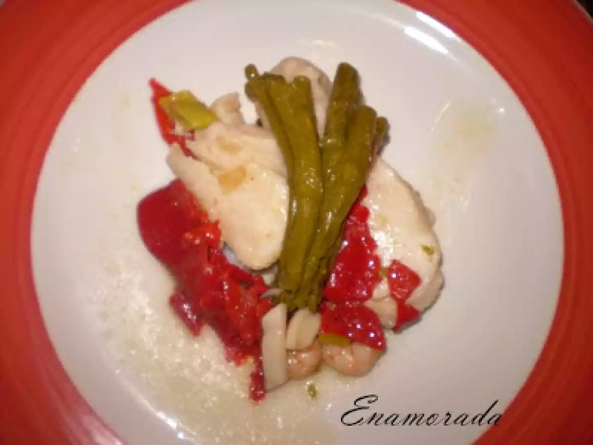 Paella de merluza con espárragos - foto 2