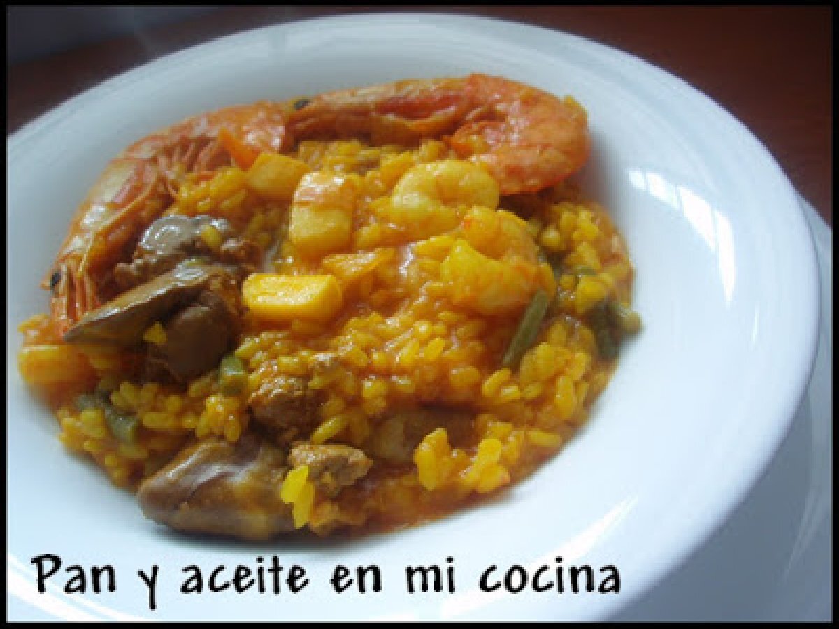 Paella mixta con higaditos de pollo (superchef) Receta Petitchef